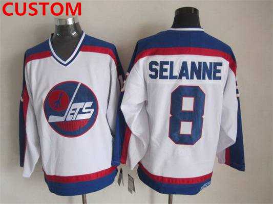 Men%27s Winnipeg Jets Custom 1979-80 White CCM Vintage Throwback Jersey